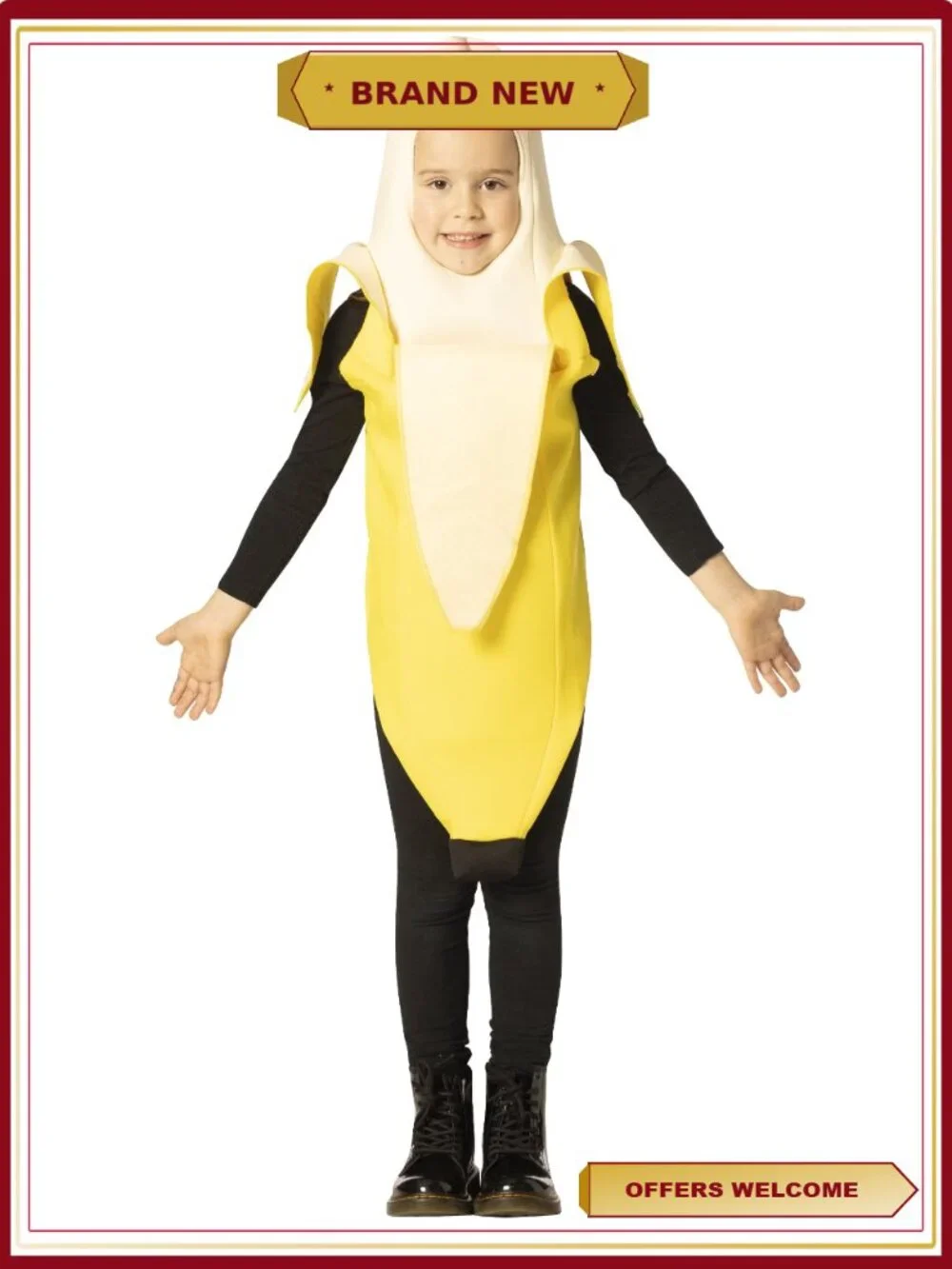 Kids Peeled Banana Halloween Costume Foam Tunic Size 3-6